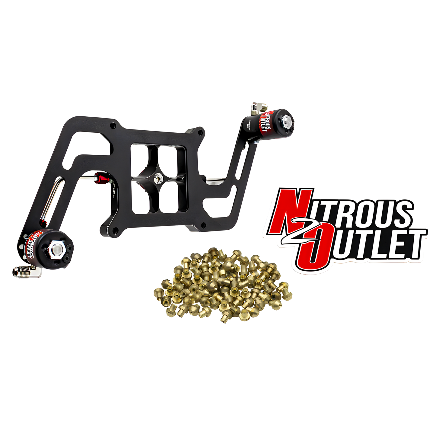 Nitrous Outlet 4150 Stinger 2 Solenoid Forward Conversion Kit - Hard-line/.122 Nitrous Solenoid/.177 Fuel Solenoid/Boomerang Solenoid Bracket - (Gas/E85)(5-55 psi)(50-500 HP)
