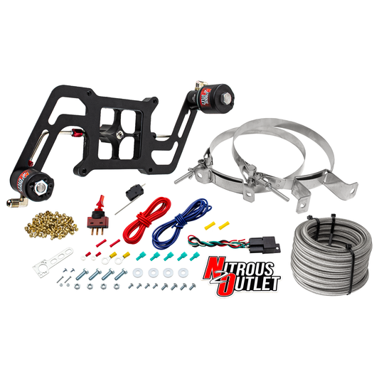 Nitrous Outlet 4150 Stinger 3 Race System - Hard-line/.178 Trashcan Nitrous Solenoid/.310 Fuel Solenoid/Boomerang Solenoid Bracket - (Gas/E85)(5-55 psi)(50-600 HP)(No Bottle)