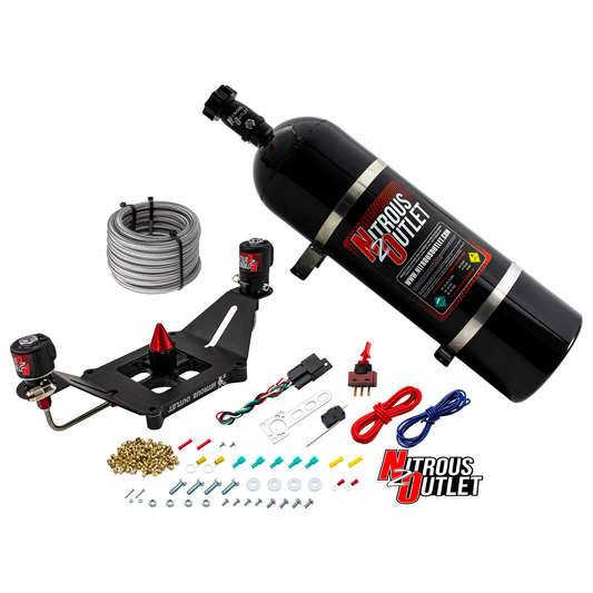 Nitrous Outlet 4150 Stinger 3 System - Hard-line/.122 Nitrous Solenoid/.177 Fuel Solenoid/Deep Break Solenoid Bracket/Solenoids Mount Upside Down - (Gas/E85)(5-55 psi)(50-500 HP)(15lb Bottle)