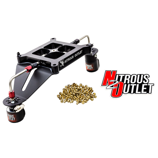 Nitrous Outlet 4150 Stinger 4 Solenoid Forward Conversion Kit - Hard-line/.122 Nitrous Solenoid/.177 Fuel Solenoid/Deep Break Solenoid Bracket/Solenoids Mount Upside Down - (Gas/E85)(5-55 psi)(50-500 HP)