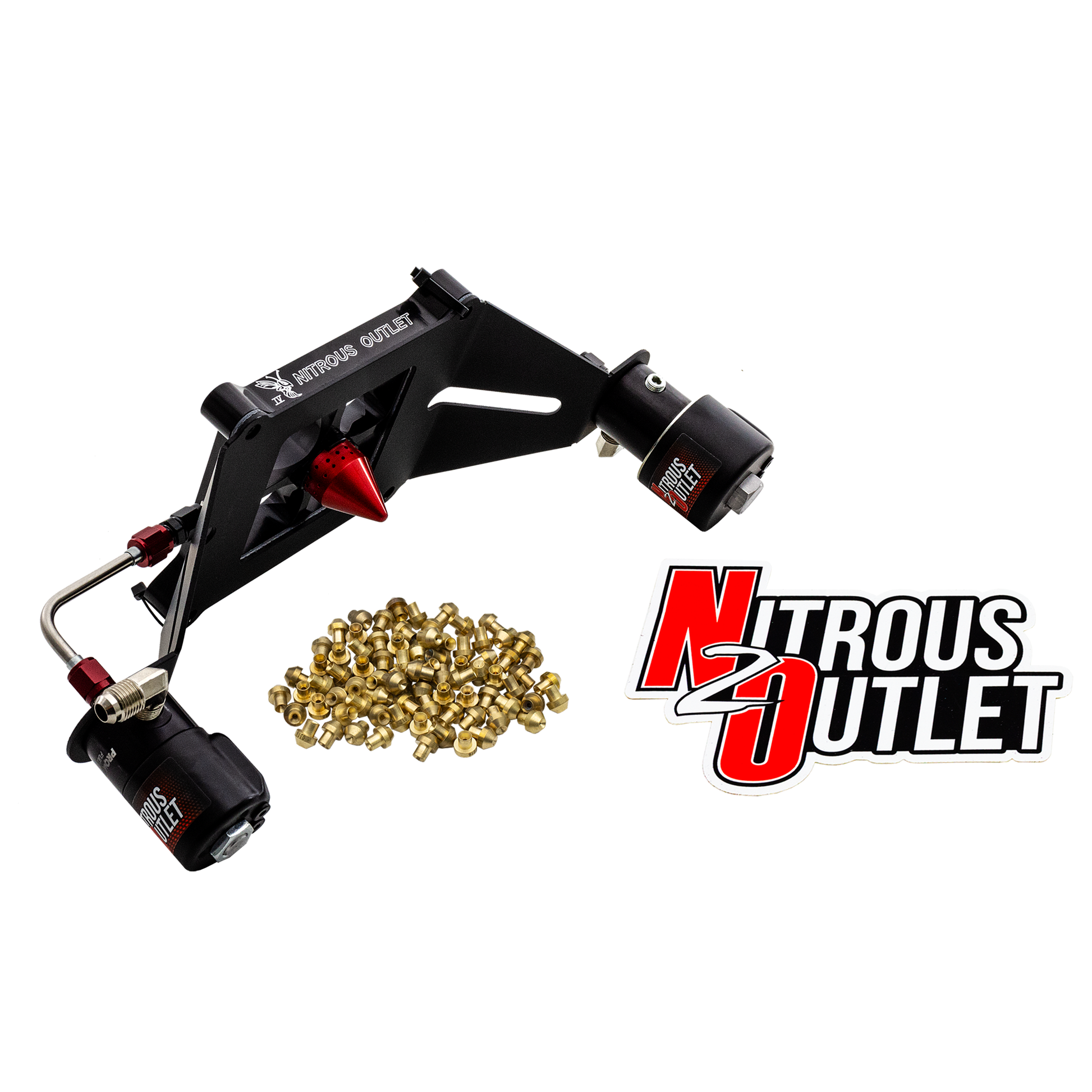 Nitrous Outlet 4150 Stinger 4 Race Solenoid Forward Conversion Kit - Hard-line/.178 Trashcan Nitrous Solenoid/.310 Fuel Solenoid/Deep Break Solenoid Bracket/Solenoids Mount Upside Down - (Gas/E85)(5-55 psi)(50-600 HP)
