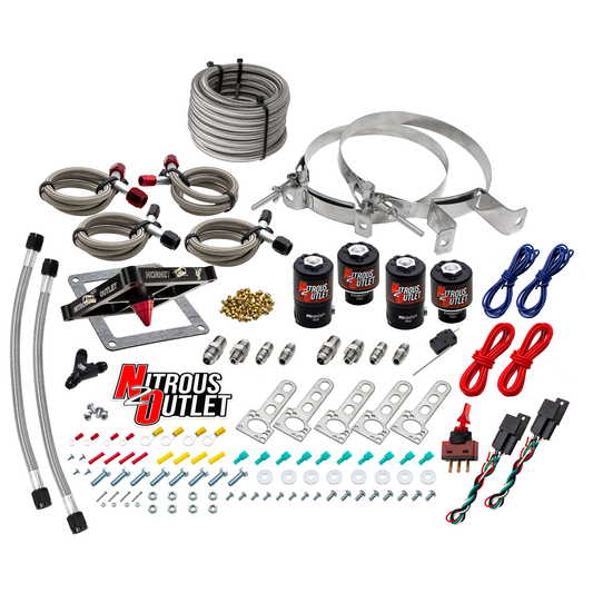 Nitrous Outlet 4500  Hornet 2 Dual Stage System - Two .122 Nitrous Solenoids/Two .177 Fuel Solenoids/Universal Solenoid Brackets - (Gas/E85)(5-55 psi)(50-500 HP Per Stage)(No Bottle)