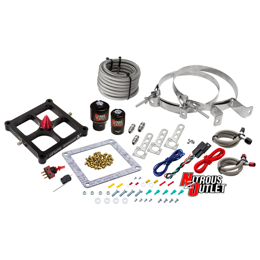 Nitrous Outlet 4500 Stinger 2 Race System - Braided Hoses/.178 Trashcan Nitrous Solenoid/.310 Fuel Solenoid/Universal Solenoid Brackets - (Gas/E85)(5-55 psi)(50-600 HP)(No Bottle)