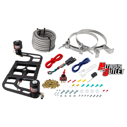 Nitrous Outlet 4500 Stinger 2 Race System - Hard-line/.178 Trashcan Nitrous Solenoid/.310 Fuel Solenoid/Boomerang Solenoid Bracket - (Gas/E85)(5-55 psi)(50-600 HP)(No Bottle)