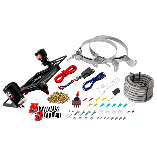 Nitrous Outlet 4500 Stinger 3 Race System - Hard-line/.178 Trashcan Nitrous Solenoid/.310 Fuel Solenoid/Boomerang Solenoid Bracket - (Gas/E85)(5-55 psi)(50-600 HP)(No Bottle)