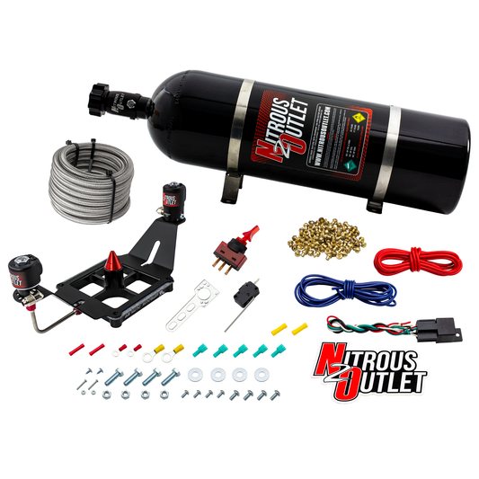 Nitrous Outlet 4500 Stinger 3 System - Hard-line/.122 Nitrous Solenoid/.177 Fuel Solenoid/Deep Break Solenoid Bracket/Solenoids Mount Upside Down - (Gas/E85)(5-55 psi)(50-500 HP)(15lb Bottle)