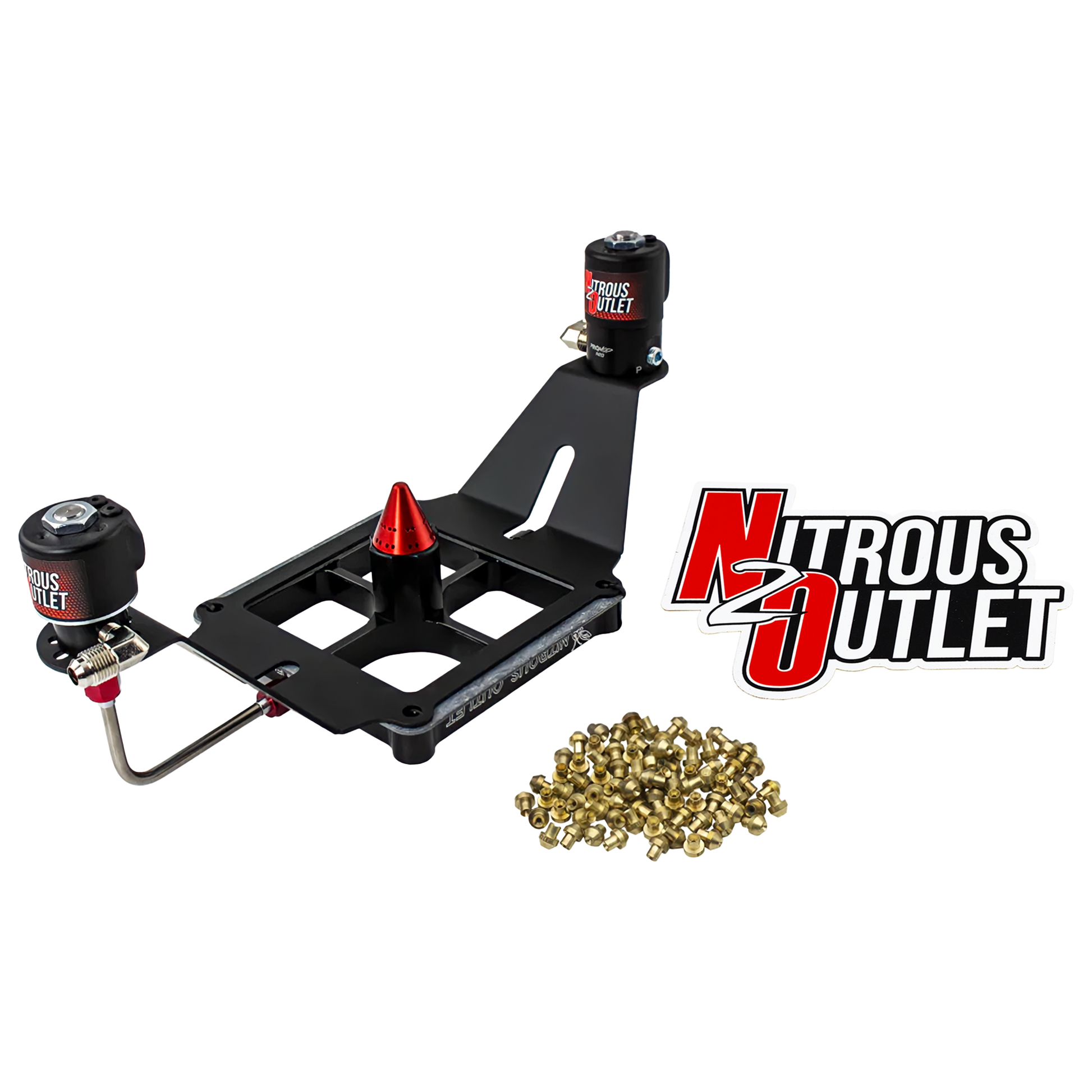 Nitrous Outlet 4500 Stinger 3 Solenoid Forward Conversion Kit - Hard-line/.122 Nitrous Solenoid/.177 Fuel Solenoid/Deep Break Solenoid Bracket/Solenoids Mount Upside Down - (Gas/E85)(5-55 psi)(50-500 HP)