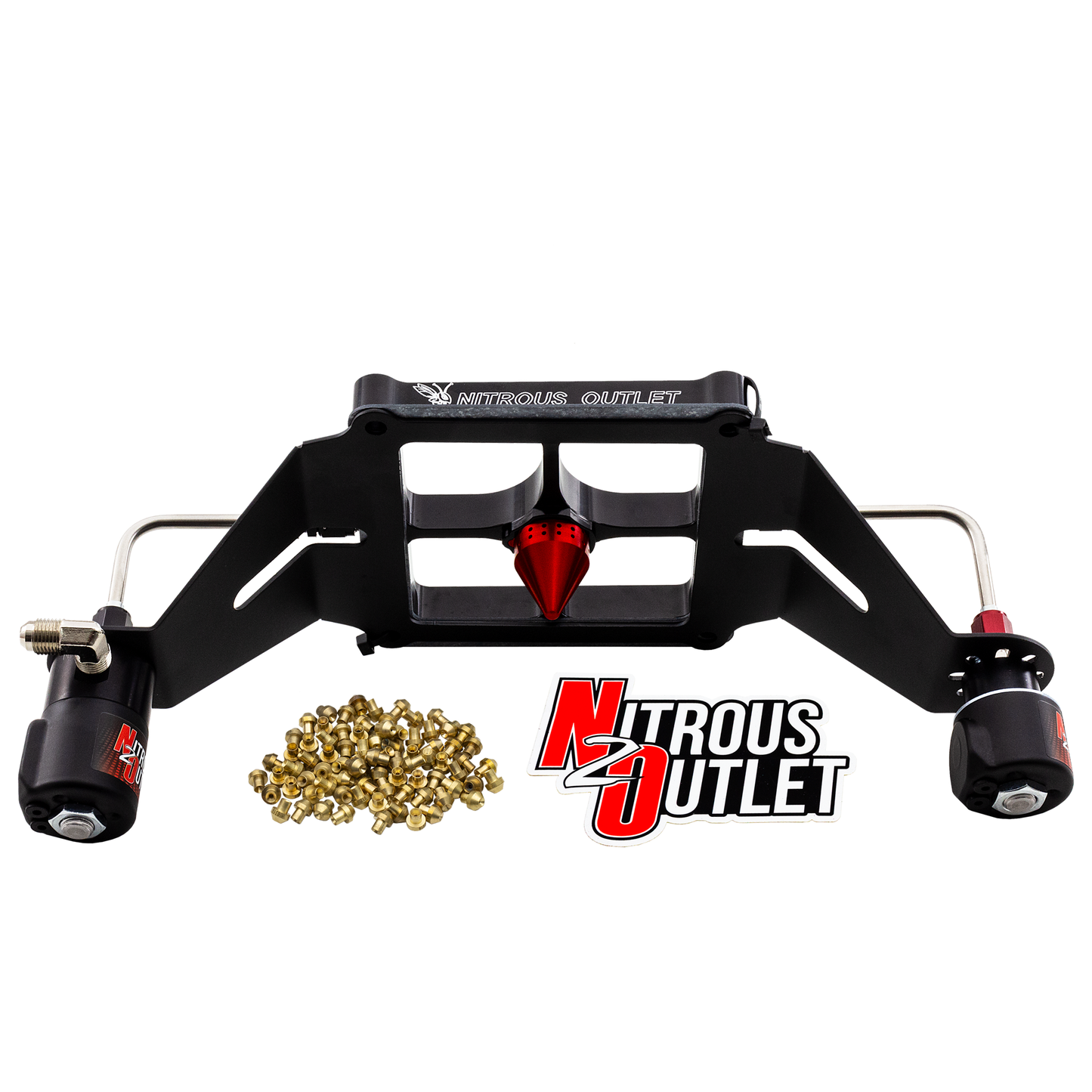 Nitrous Outlet 4500 Stinger 4 Solenoid Forward Conversion Kit - Hard-line/.122 Nitrous Solenoid/.177 Fuel Solenoid/Deep Break Solenoid Bracket/Solenoids Mount Upside Down - (Gas/E85)(5-55 psi)(50-500 HP)