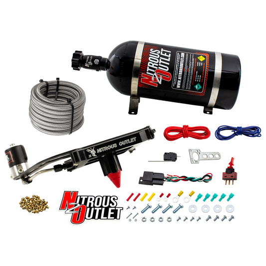 Nitrous Outlet 4150 Stinger 3 Dry System - Hard-line/.122 Nitrous Solenoid/Boomerang Solenoid Bracket - (50-500 HP)(10lb Bottle)