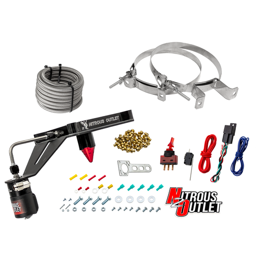 Nitrous Outlet 4150 Stinger 3 Dry System - Hard-line/.122 Nitrous Solenoid/Deep Break Solenoid Bracket/Solenoids Mount Upside Down - (50-500 HP)(No Bottle)