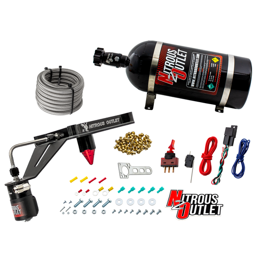 Nitrous Outlet 4150 Stinger 3 Dry System - Hard-line/.122 Nitrous Solenoid/Deep Break Solenoid Bracket/Solenoids Mount Upside Down - (50-500 HP)(10lb Bottle)