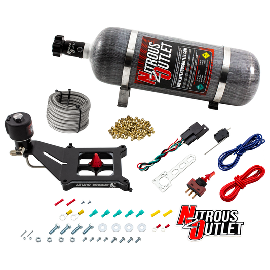 Nitrous Outlet 4150 Stinger 2 Dry Race System - Hard-line/.178 Trashcan Solenoid Nitrous Solenoid/Deep Break Solenoid Bracket/Solenoids Mount Upside Down - (50-600 HP)(12lb Bottle)