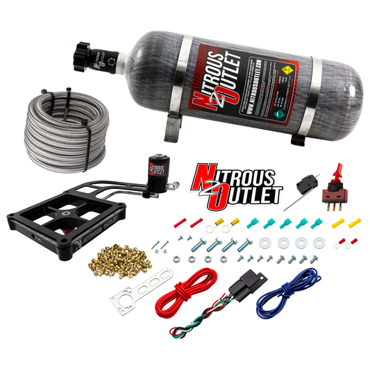 Nitrous Outlet 4500 Stinger 2 Dry System - Hard-line/.122 Nitrous Solenoid/Boomerang Solenoid Bracket - (50-500 HP)(12lb Bottle)