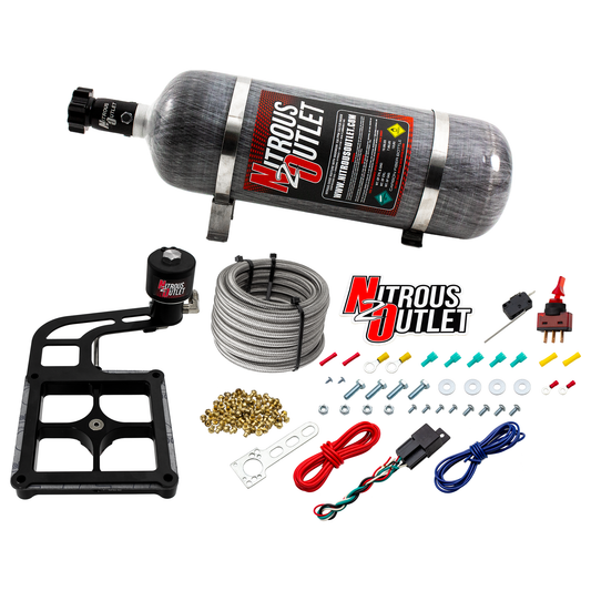 Nitrous Outlet 4500 Stinger 2 Dry Race System - Hard-line/.178 Trashcan Nitrous Solenoid/Boomerang Solenoid Bracket - (50-600 HP)(10lb Bottle)
