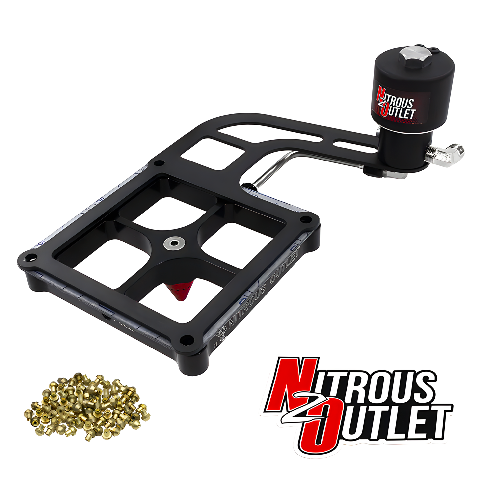Nitrous Outlet 4500 Stinger 2 Dry Race Solenoid Forward Conversion Kit - Hard-line/.178 Trashcan Nitrous Solenoid/Boomerang Solenoid Bracket - (50-600 HP)