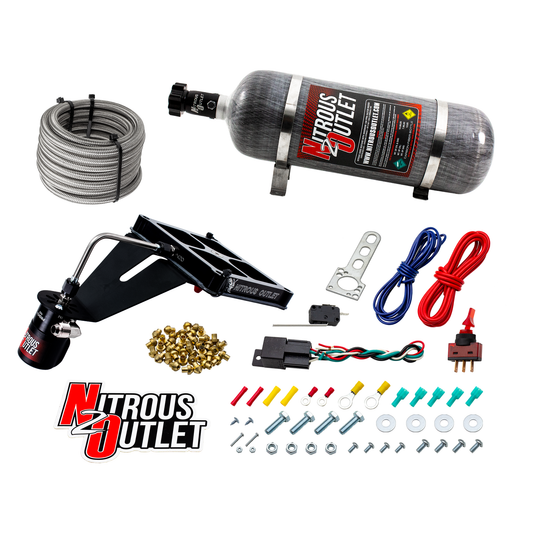 Nitrous Outlet 4500 Stinger 2 Dry System - Hard-line/.122 Nitrous Solenoid/Deep Break Solenoid Bracket/Solenoids Mount Upside Down - (50-500 HP)(12lb Bottle)