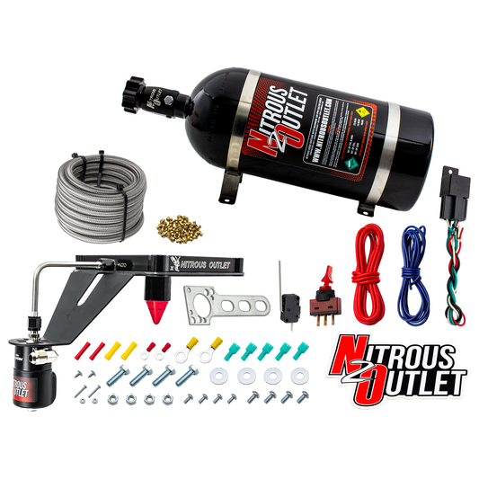 Nitrous Outlet 4500 Stinger 3 Dry System - Hard-line/.122 Nitrous Solenoid/Deep Break Solenoid Bracket/Solenoids Mount Upside Down - (50-500 HP)(10lb Bottle)