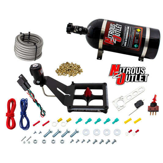 Nitrous Outlet 4500 Stinger 4 Dry System - Hard-line/.122 Nitrous Solenoid/Deep Break Solenoid Bracket/Solenoids Mount Upside Down - (50-500 HP)(10lb Bottle)
