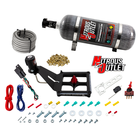 Nitrous Outlet 4500 Stinger 4 Dry System - Hard-line/.122 Nitrous Solenoid/Deep Break Solenoid Bracket/Solenoids Mount Upside Down - (50-500 HP)(12lb Bottle)