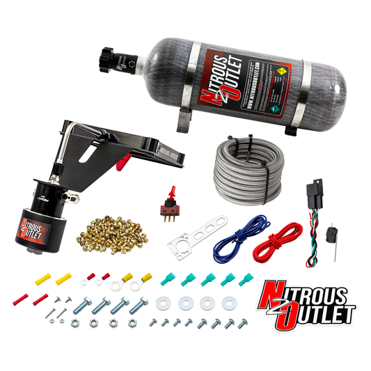 Nitrous Outlet 4500 Stinger 2 Dry Race System - Hard-line/.178 Trashcan Solenoid Nitrous Solenoid/Deep Break Solenoid Bracket/Solenoids Mount Upside Down - (50-600 HP)(12lb Bottle)