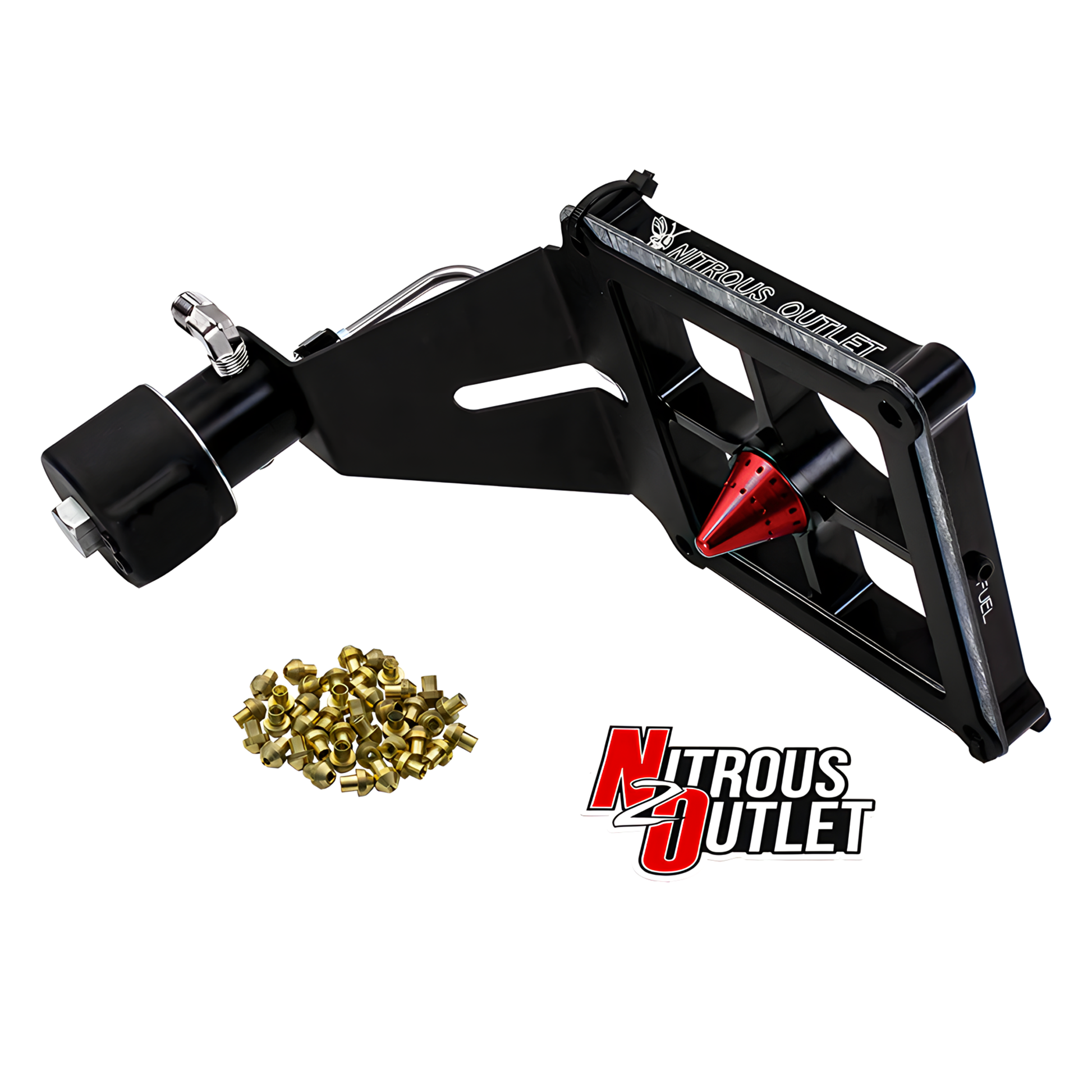 Nitrous Outlet 4500 Stinger 2 Dry Race Solenoid Forward Conversion Kit - Hard-line/.178 Trashcan Solenoid Nitrous Solenoid/Deep Break Solenoid Bracket/Solenoids Mount Upside Down - (50-600 HP)