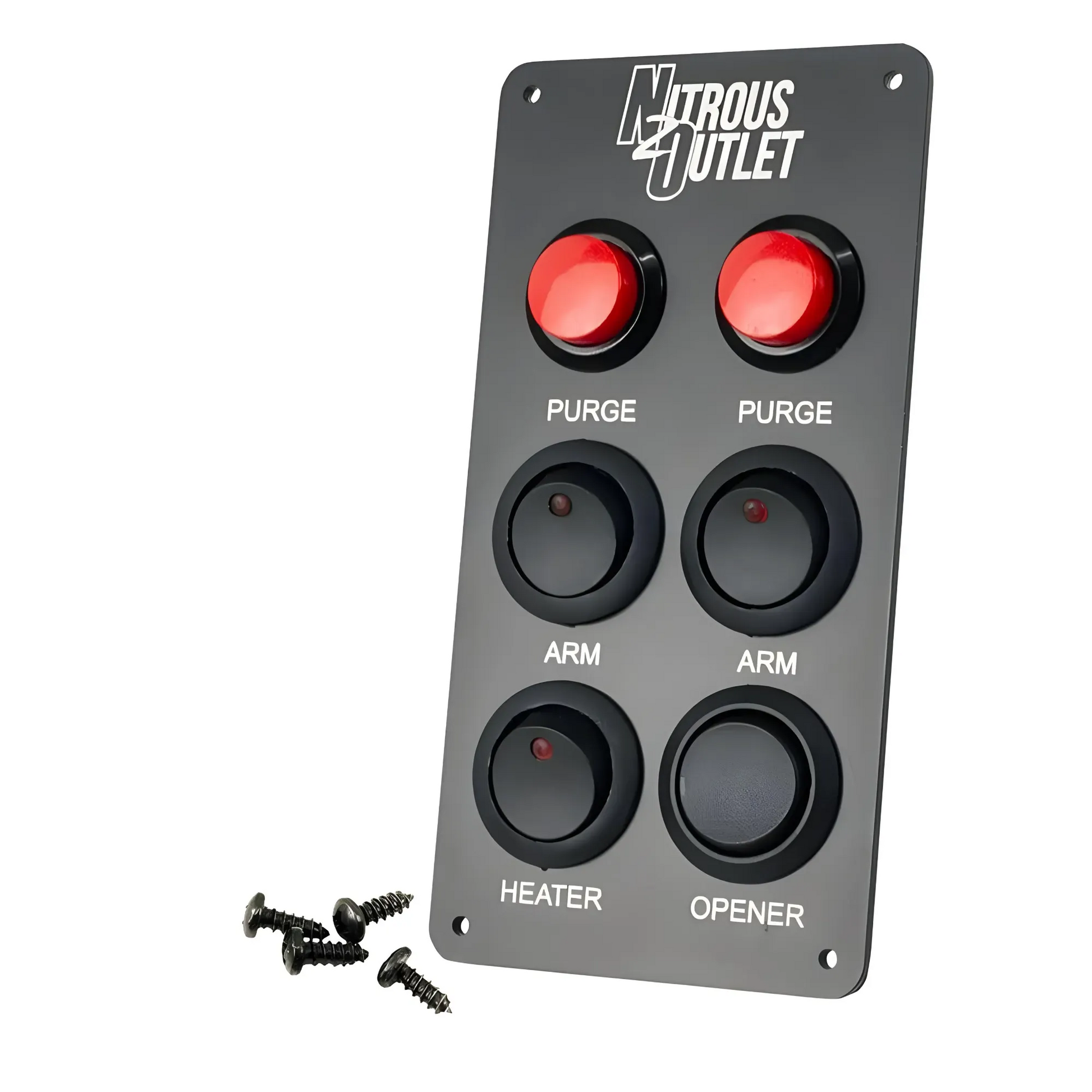 Nitrous Outlet Universal Vertical Dual Stage Switch Panel - System Arm/Purge/Bottle Heater/Remote Opener