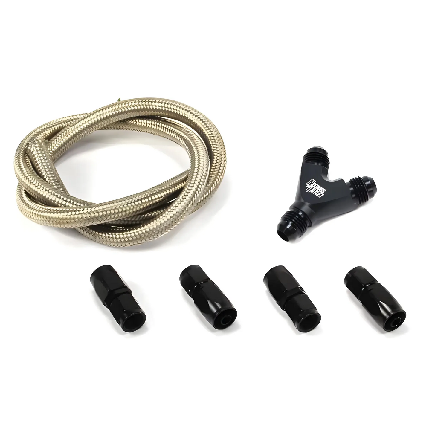 Nitrous Outlet Dedicated Fuel System Dual Fuel Supply Plumbing Kit (Black Fittings)
