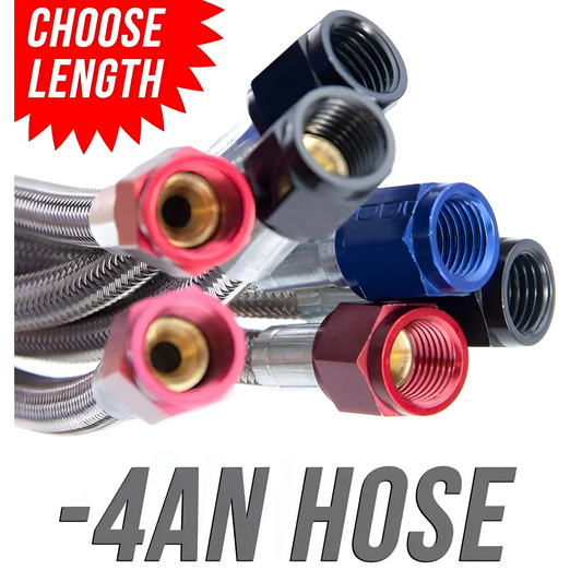 Nitrous Outlet 168" 4AN Stainless Braided Hose (Black B-Nuts)