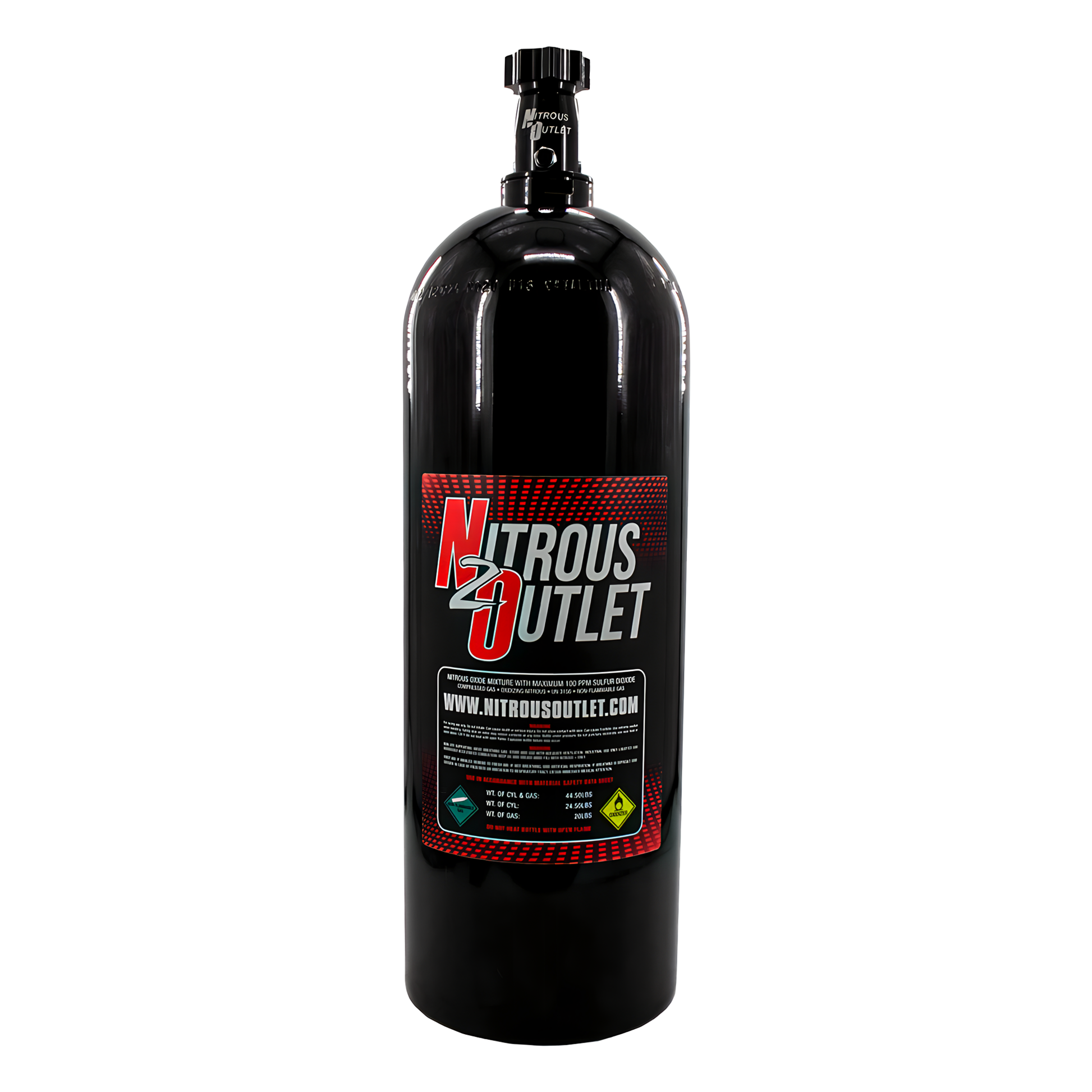 Nitrous Outlet 20lb Nitrous Bottle - .508 ID Billet Valve