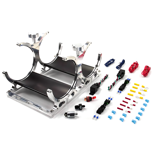 Nitrous Outlet Dual Billet Automatic Heated Vertical Mount Bottle Bracket - 10lb/15lb/4AN