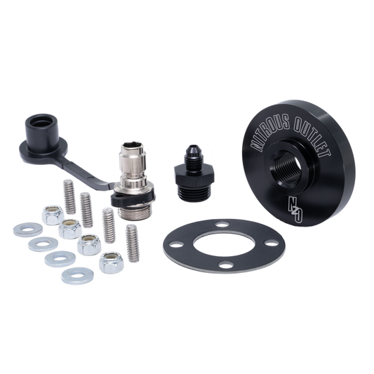 Nitrous Outlet Firewall Pass Through - 4AN Male To Quick Release Stem