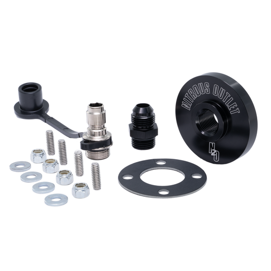 Nitrous Outlet Firewall Pass Through - 8AN Male To Quick Release Stem