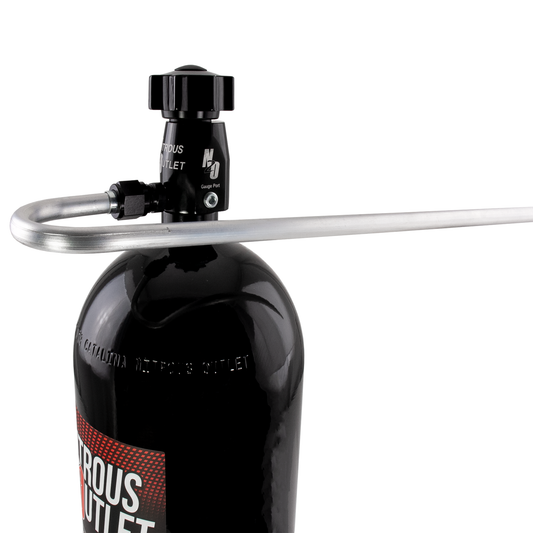 Nitrous Outlet 180 Degree Aluminum Pressure Relief Tube - Black 8AN B-Nut