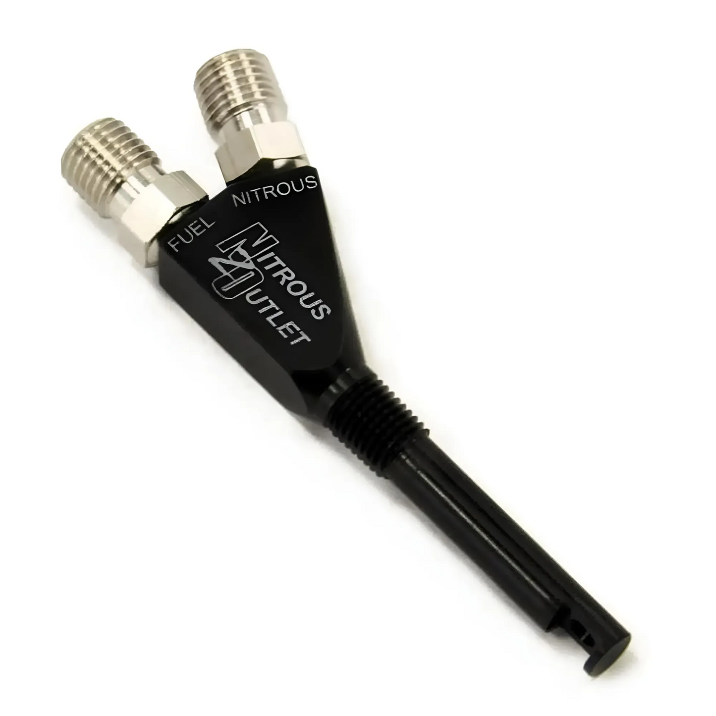 Nitrous Outlet 1/16" NPT Extended Reach Wet Nitrous Nozzle - 90 Degree Discharge/Aluminum