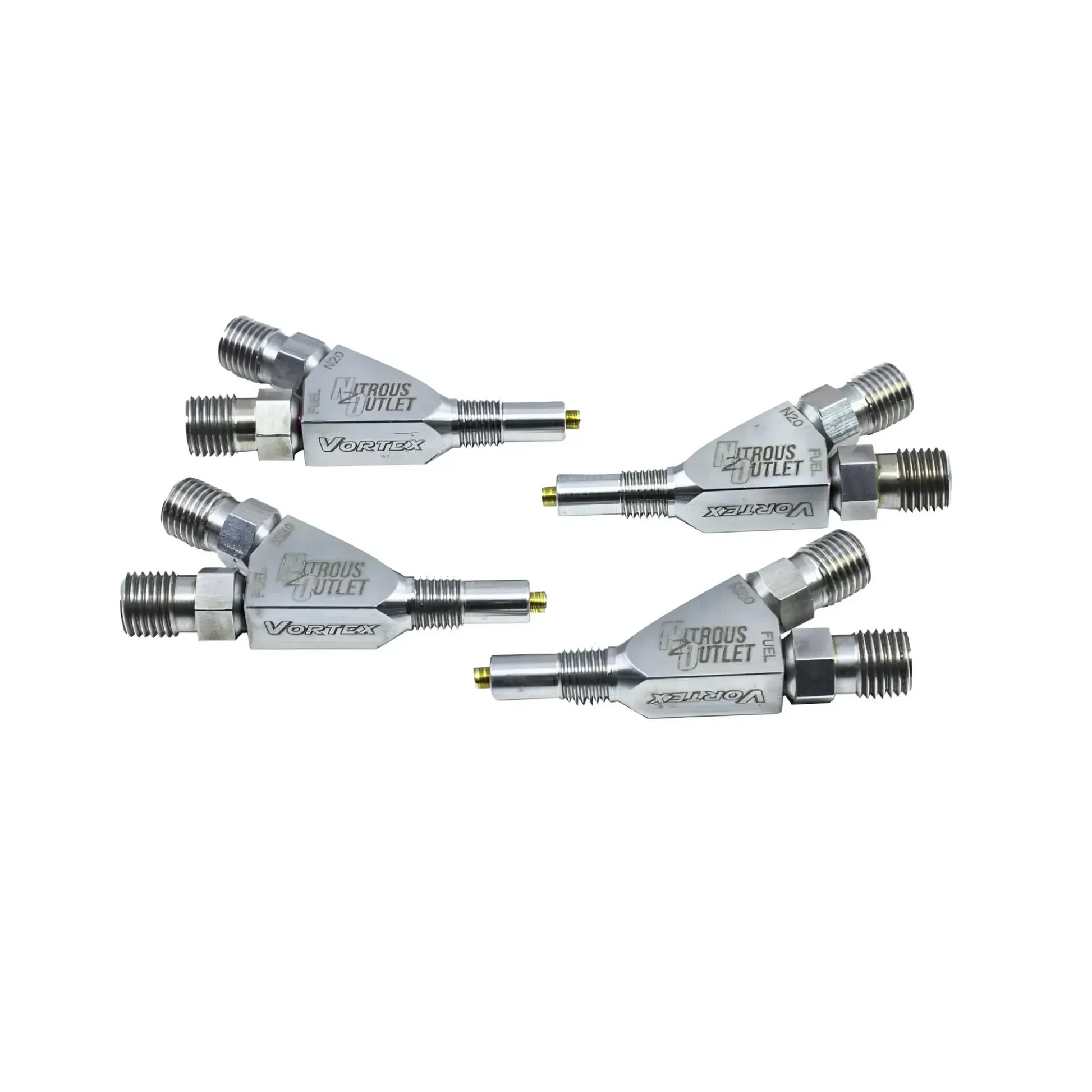Nitrous Outlet Vortex Ti 1/16" NPT Wet Nitrous Nozzle - 4 Pack/Straight Annular Discharge/Titanium