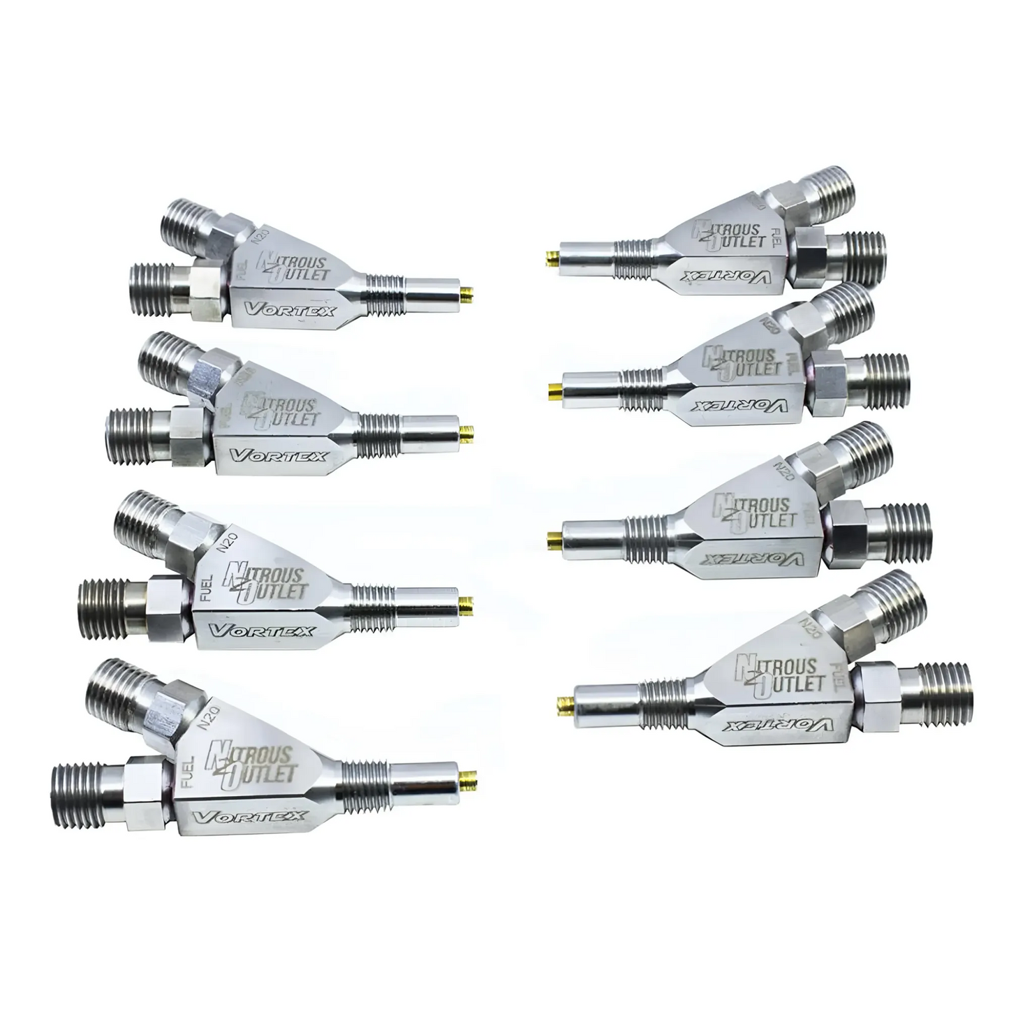 Nitrous Outlet Vortex Ti 1/16" NPT Wet Nitrous Nozzle - 8 Pack/Straight Annular Discharge/Titanium