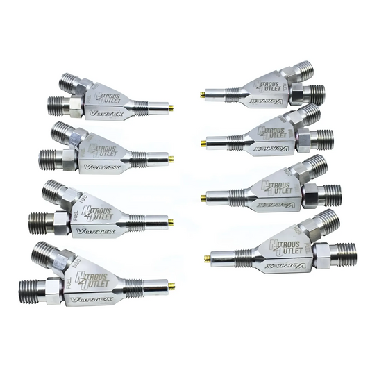Nitrous Outlet Vortex Ti 1/16" NPT Wet Nitrous Nozzle - 8 Pack/Straight Annular Discharge/Titanium