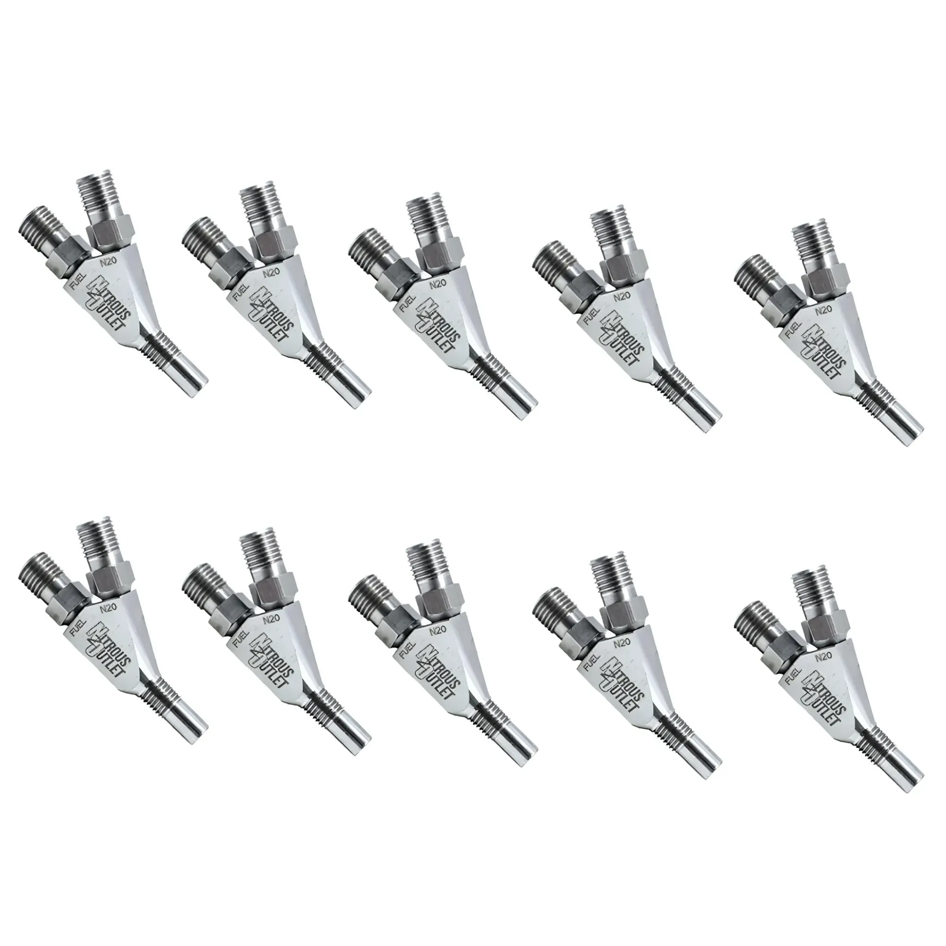 Nitrous Outlet Vortex Ti 1/16" NPT Dry Dual Stage Nozzle - 10 Pack/Straight Annular Discharge/Titanium