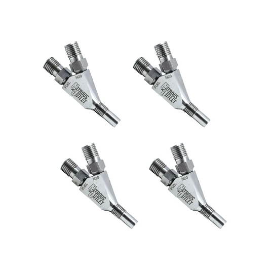 Nitrous Outlet Vortex Ti 1/16" NPT Dry Dual Stage Nozzle - 4 Pack/Straight Annular Discharge/Titanium