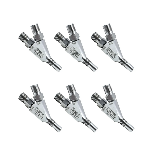 Nitrous Outlet Vortex Ti 1/16" NPT Dry Dual Stage Nozzle - 6 Pack/Straight Annular Discharge/Titanium