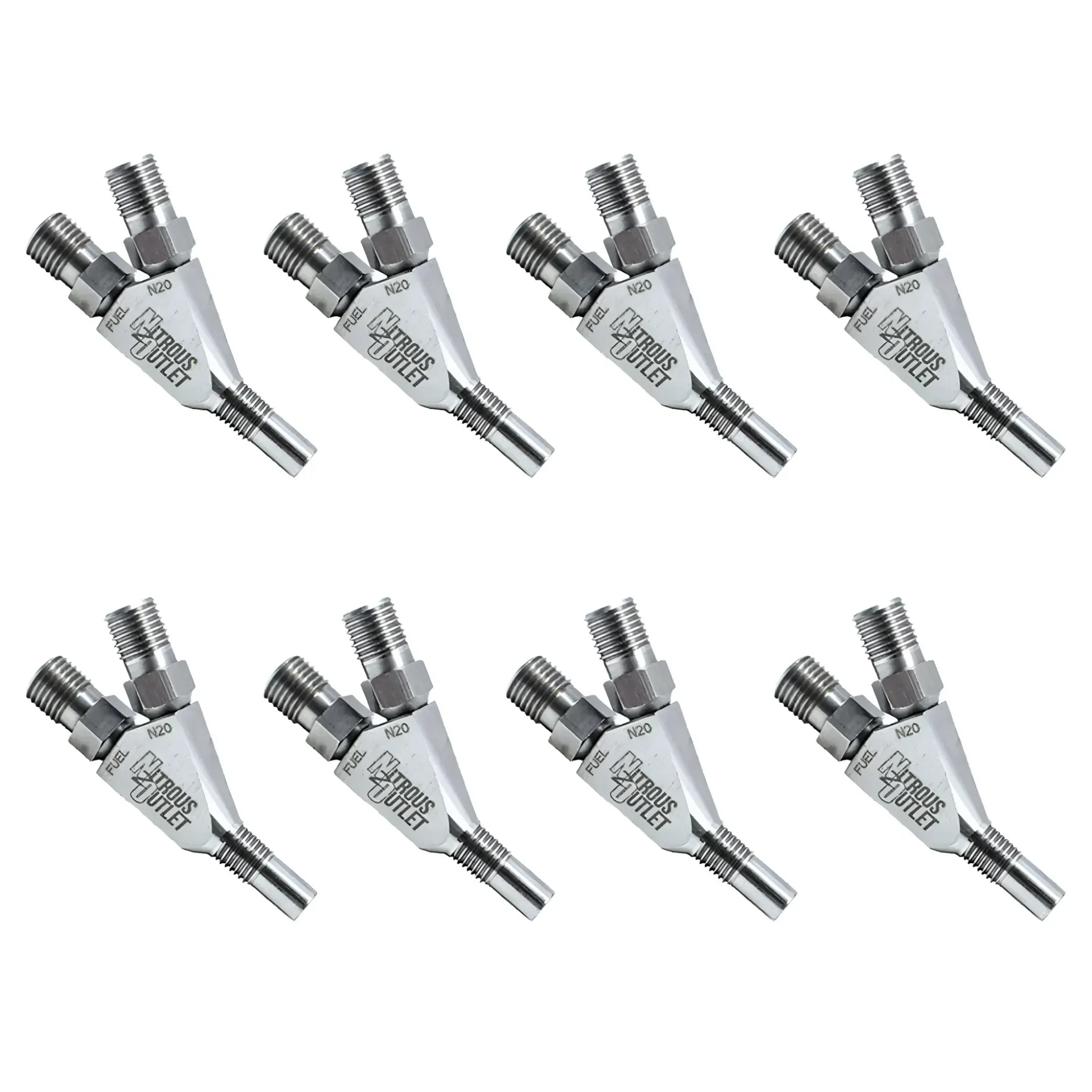 Nitrous Outlet Vortex Ti 1/16" NPT Dry Dual Stage Nozzle - 8 Pack/Straight Annular Discharge/Titanium