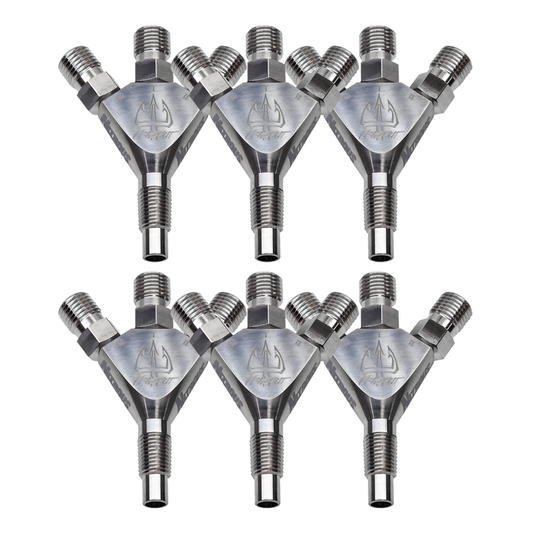 Nitrous Outlet Trident Ti 1/16" NPT Three Stage Dry Nitrous Nozzle - 6 Pack/Straight Discharge/Titanium
