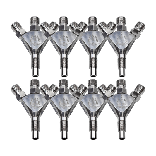 Nitrous Outlet Trident Ti 1/16" NPT Three Stage Dry Nitrous Nozzle - 8 Pack/Straight Discharge/Titanium