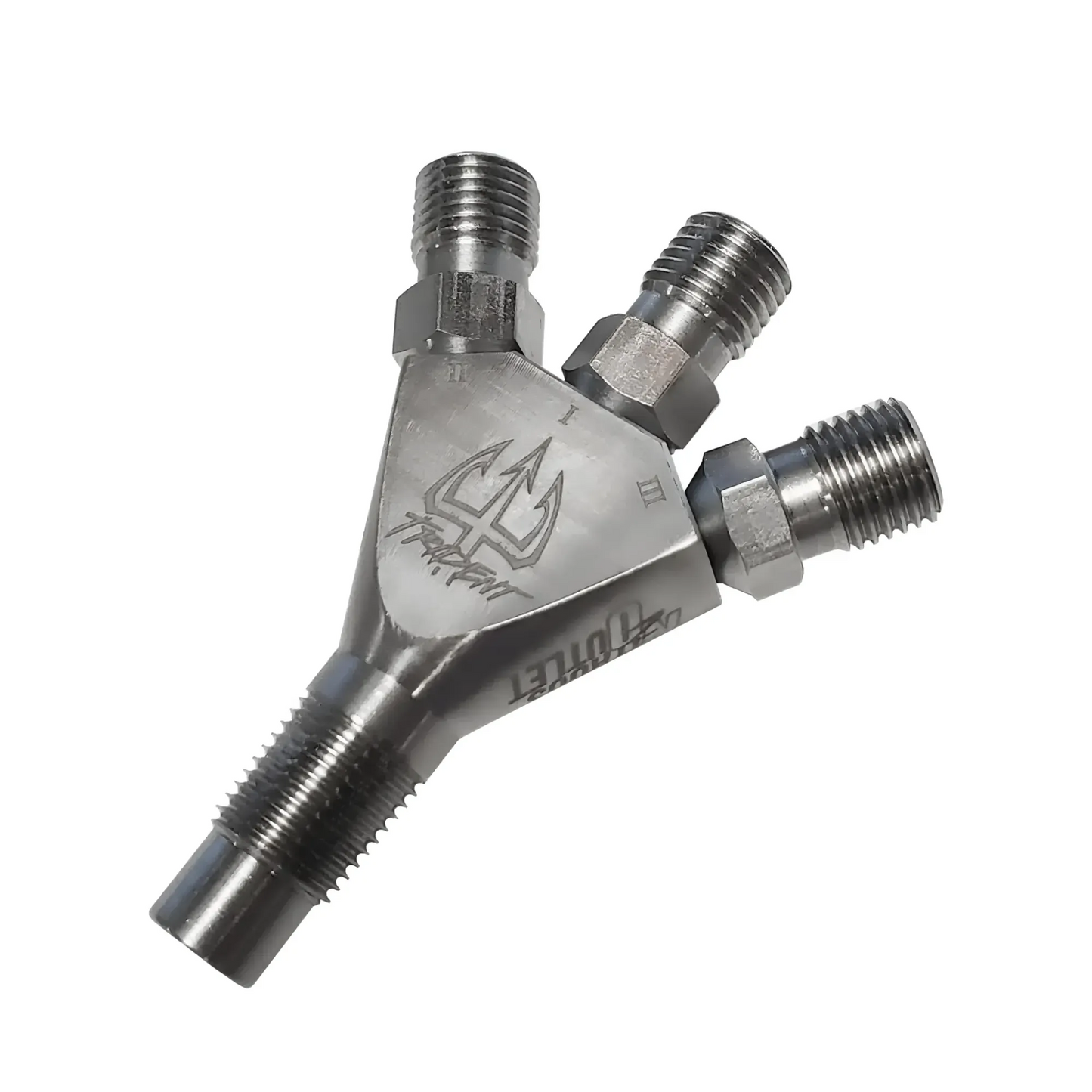 Nitrous Outlet Trident Ti 1/8" NPT Three Stage Dry Nitrous Nozzle - Straight Discharge/Titanium