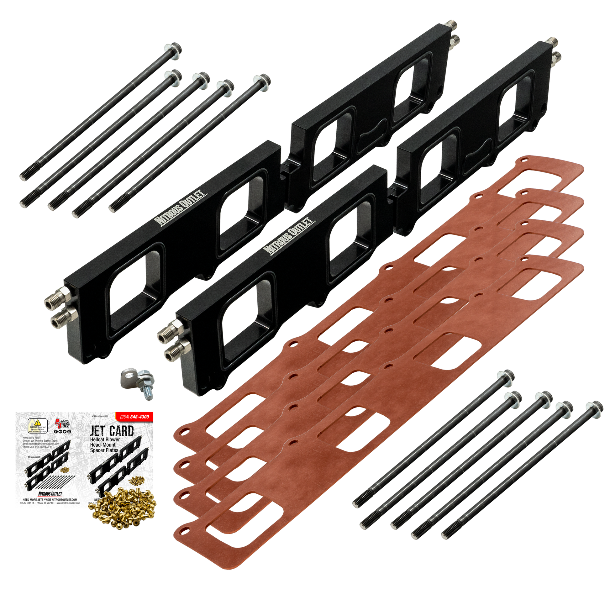 Nitrous Outlet Dodge 2015-2023 6.2L Hemi Hellcat /Challenger/Charger/Red Eye/Demon/2018-2021 Track Hawk Blower Spacer Plate Conversion (130-400 HP)