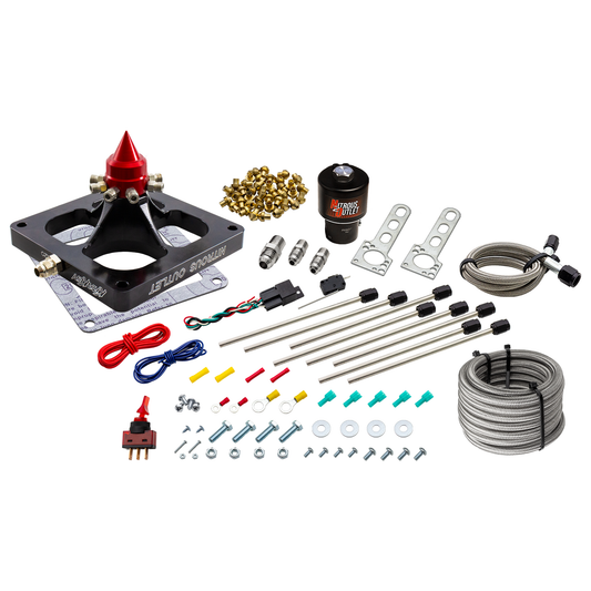 Nitrous Outlet 4500 Dry Kraken Competition Plate Solenoid Forward Conversion Kit - Braided Hose/.189 Competition Trashcan Nitrous Solenoid/Universal Solenoid Bracket (200-950 HP)