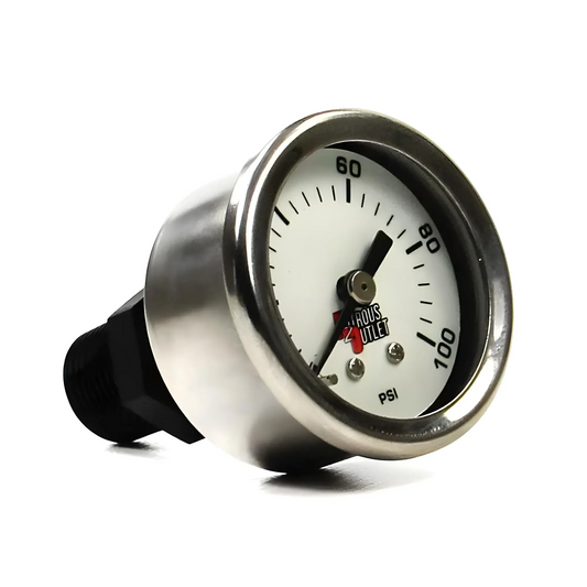 Nitrous Outlet Luminescent Fuel Pressure Gauge - 4AN Manifold (0-100 psi)