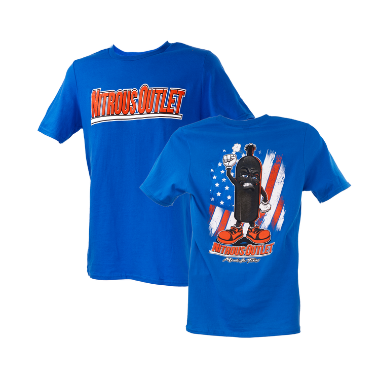 Nitrous Outlet Raised Fist Huffy Royal Blue T-Shirt - Medium