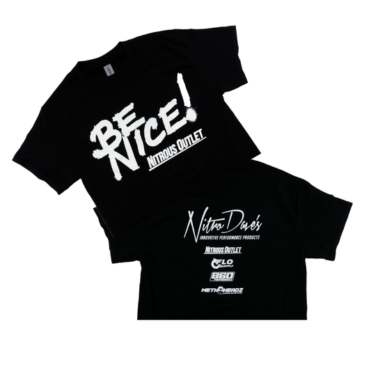Nitrous Outlet Be Nice T-Shirt - Small/Black/Glow-N-Dark