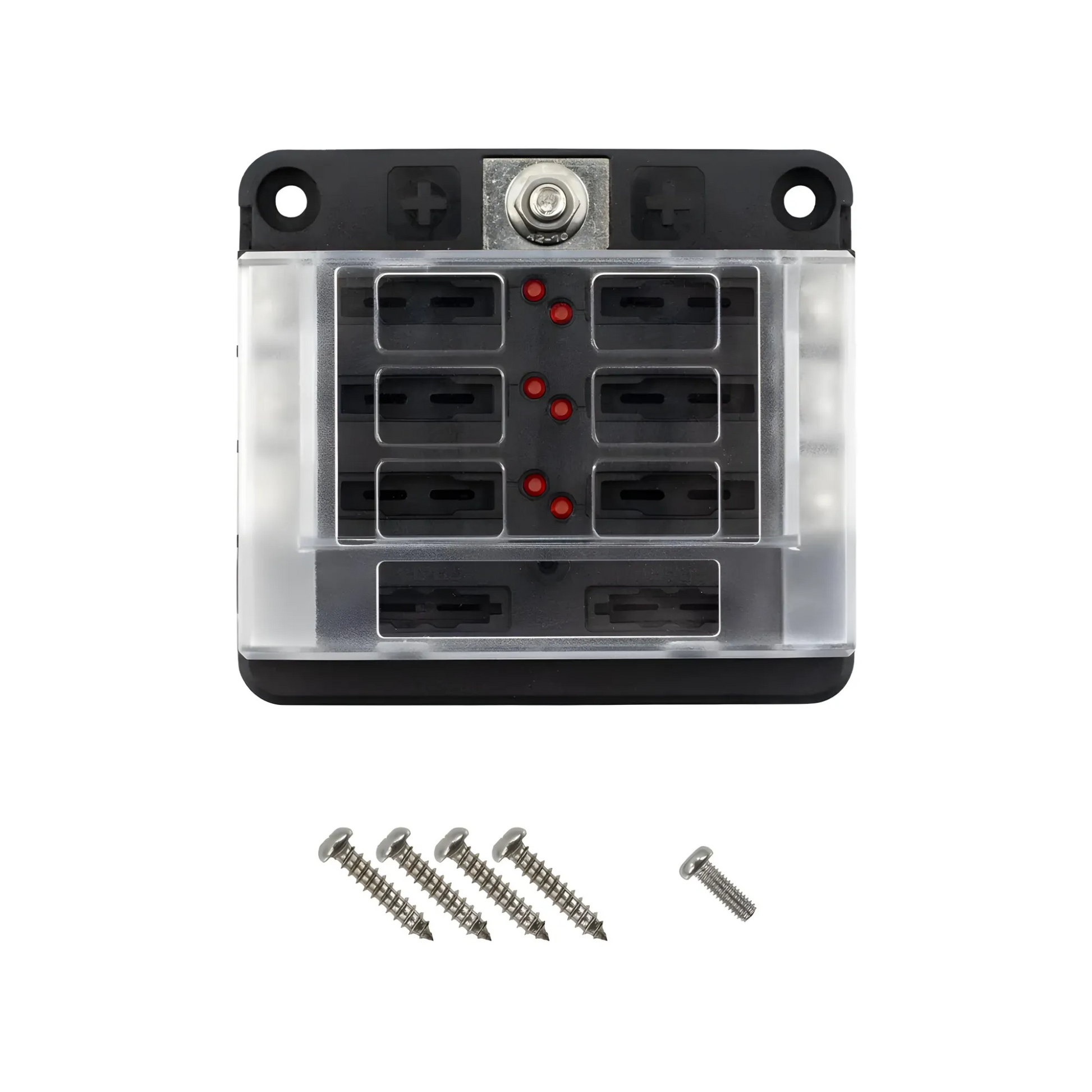EGIS Mobile Electric 8028B, RT Fuse Block 6-Way, ATO/ATC, w/ LED Indication & Clear Cover
